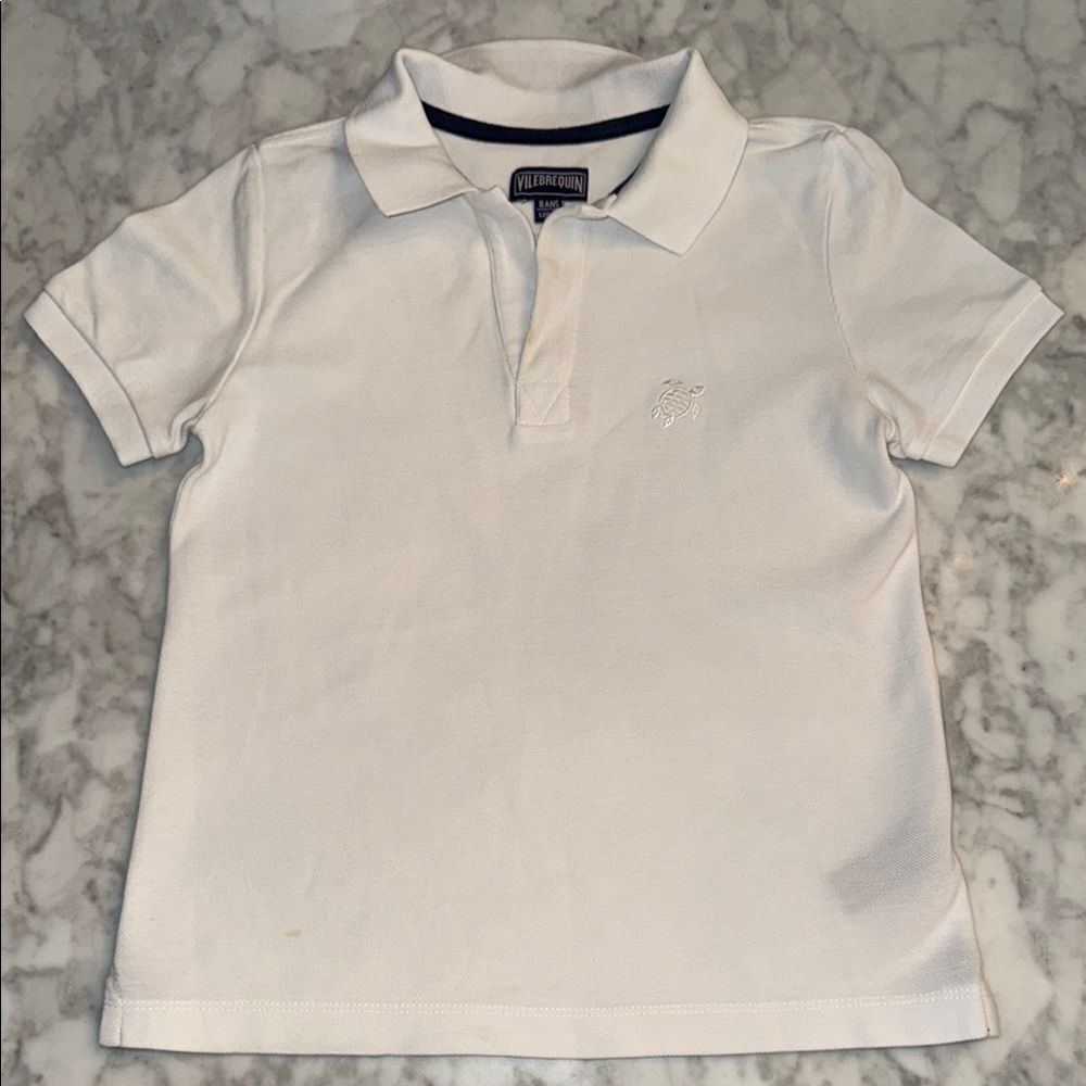 VILEBREQUIN BOYS ORGANIC WHITE POLO SHIRT 8